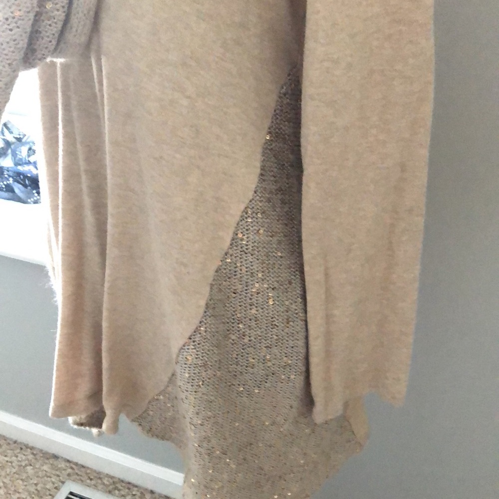 Style & Co Beige and gold sequined sweater with matching infinity scarf - Picture 3 of 4